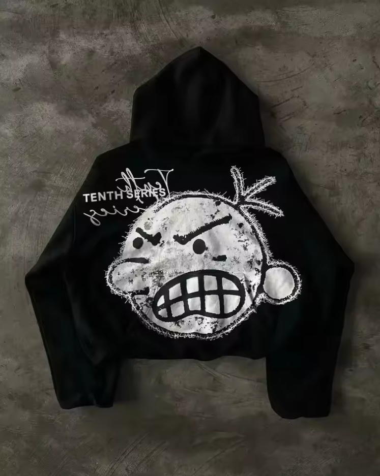 Y2K New Emo Fashion Rivet Zipper Hoodie Women Harajuku Black Oversized Hoodie