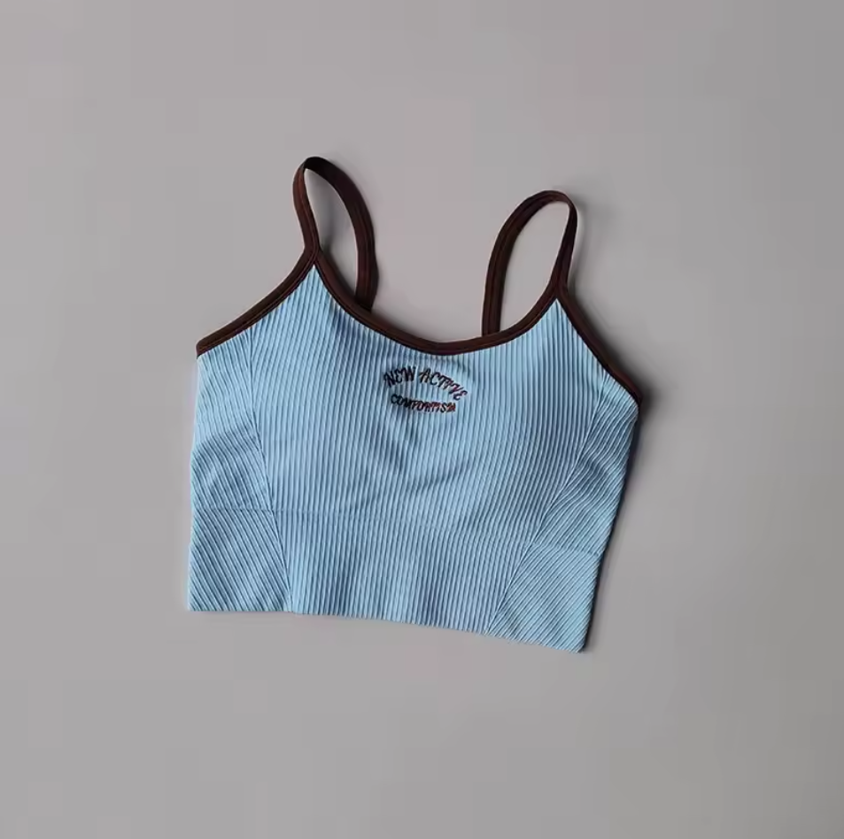 ActiveForm Ribbed Sports Bra – Colorblock Comfort, Everyday Strength