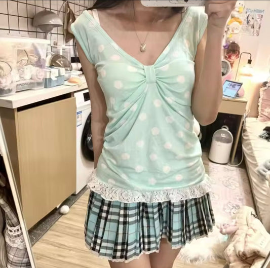 Mint Mochi Bow Top – Soft Girl Dreamwear
