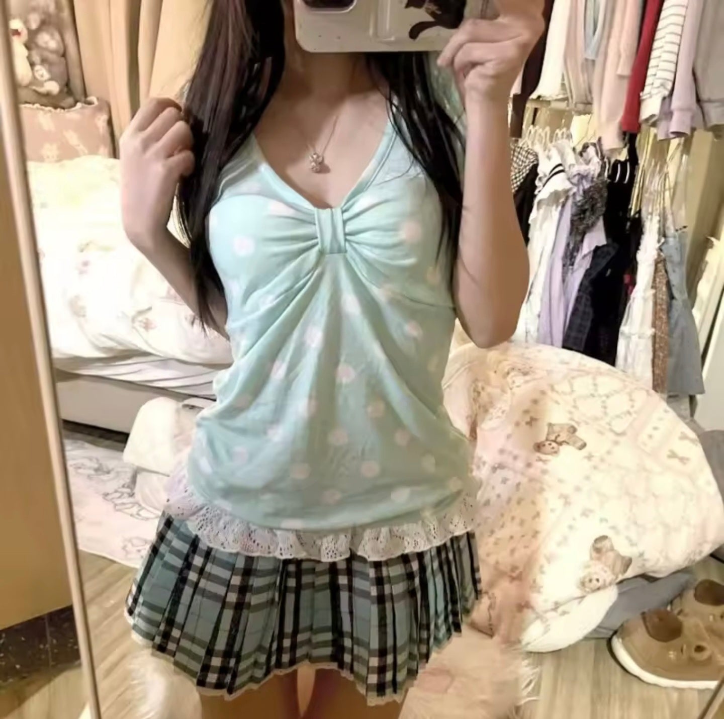 Mint Mochi Bow Top – Soft Girl Dreamwear