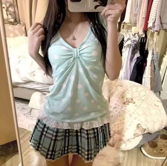 Mint Mochi Bow Top – Soft Girl Dreamwear